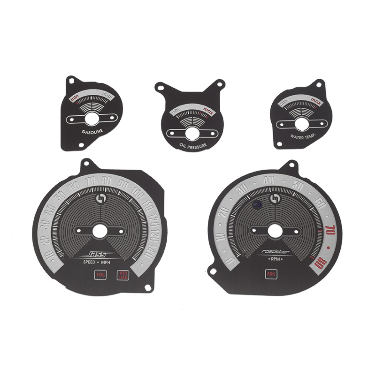 Classic Black Brushed Stainless Steel Gauge Faces MK2/NB 